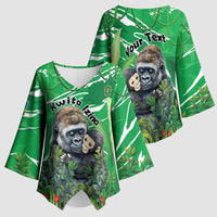 Personalized Rwanda Kwita Izina Kimono Sleeve Blouse Name a Gorilla - Save a Species - Wonder Print Shop