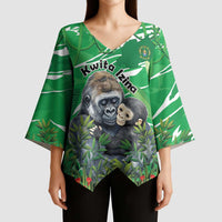 Personalized Rwanda Kwita Izina Kimono Sleeve Blouse Name a Gorilla - Save a Species - Wonder Print Shop