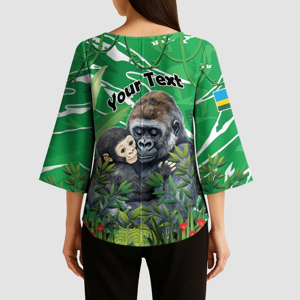 Personalized Rwanda Kwita Izina Kimono Sleeve Blouse Name a Gorilla - Save a Species - Wonder Print Shop
