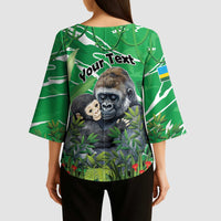 Personalized Rwanda Kwita Izina Kimono Sleeve Blouse Name a Gorilla - Save a Species - Wonder Print Shop