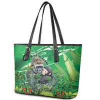 Rwanda Kwita Izina Leather Tote Bag Name a Gorilla - Save a Species - Wonder Print Shop