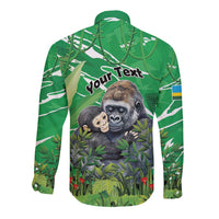 Personalized Rwanda Kwita Izina Long Sleeve Button Shirt Name a Gorilla - Save a Species - Wonder Print Shop