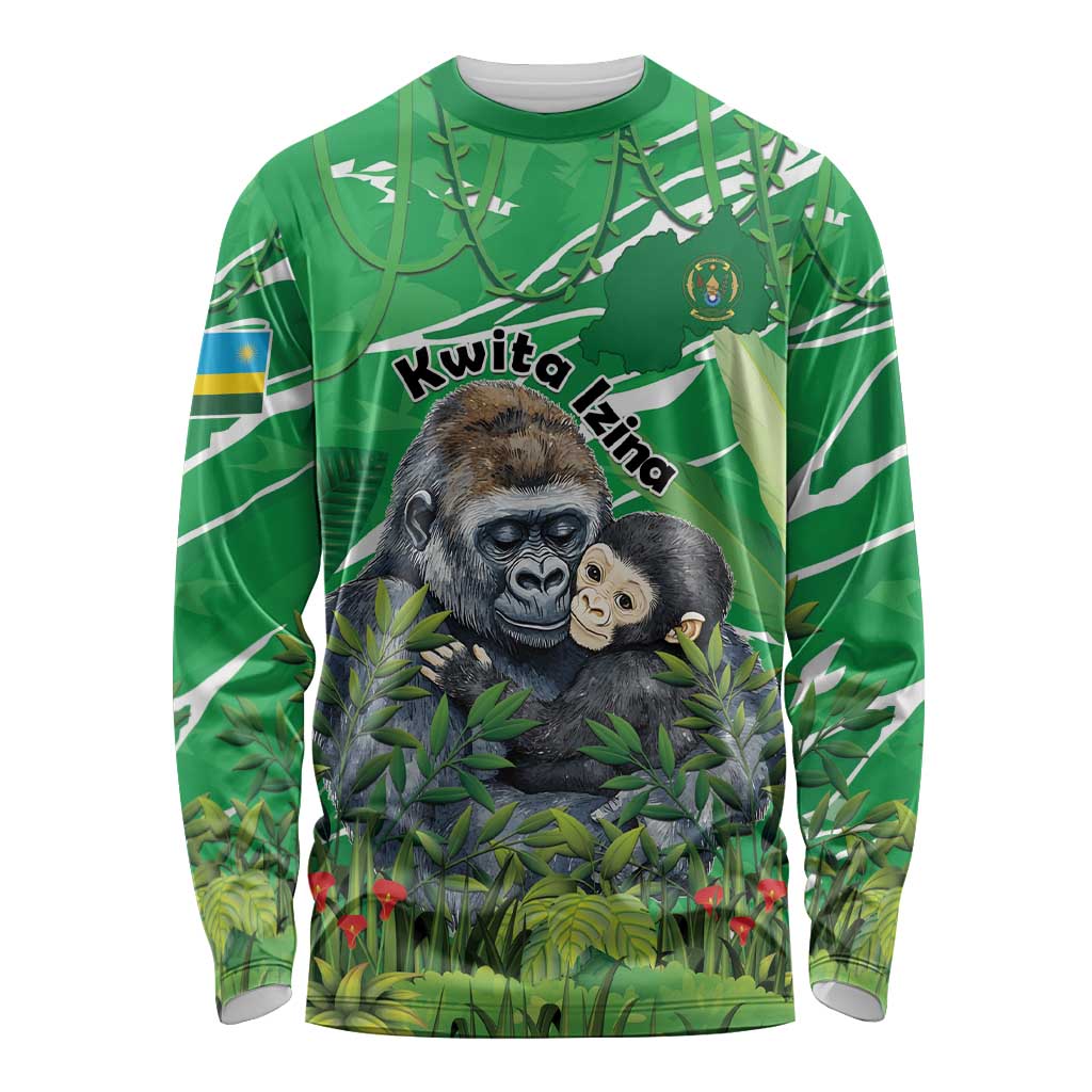 Personalized Rwanda Kwita Izina Long Sleeve Shirt Name a Gorilla - Save a Species - Wonder Print Shop
