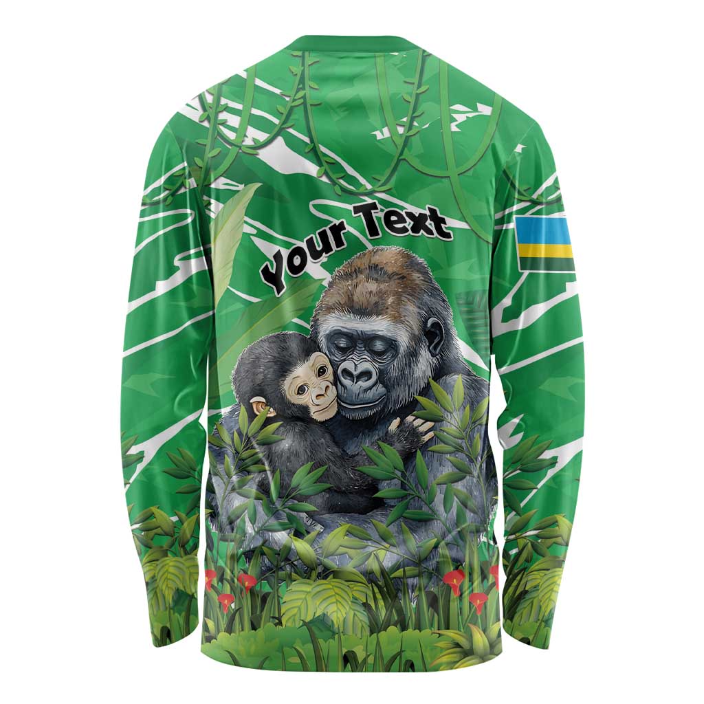 Personalized Rwanda Kwita Izina Long Sleeve Shirt Name a Gorilla - Save a Species - Wonder Print Shop