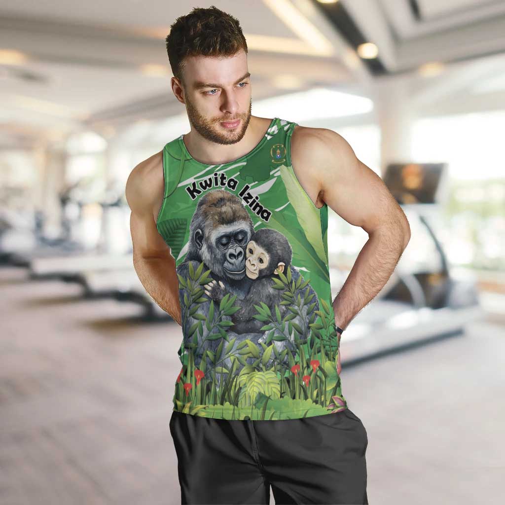 Personalized Rwanda Kwita Izina Men Tank Top Name a Gorilla - Save a Species - Wonder Print Shop