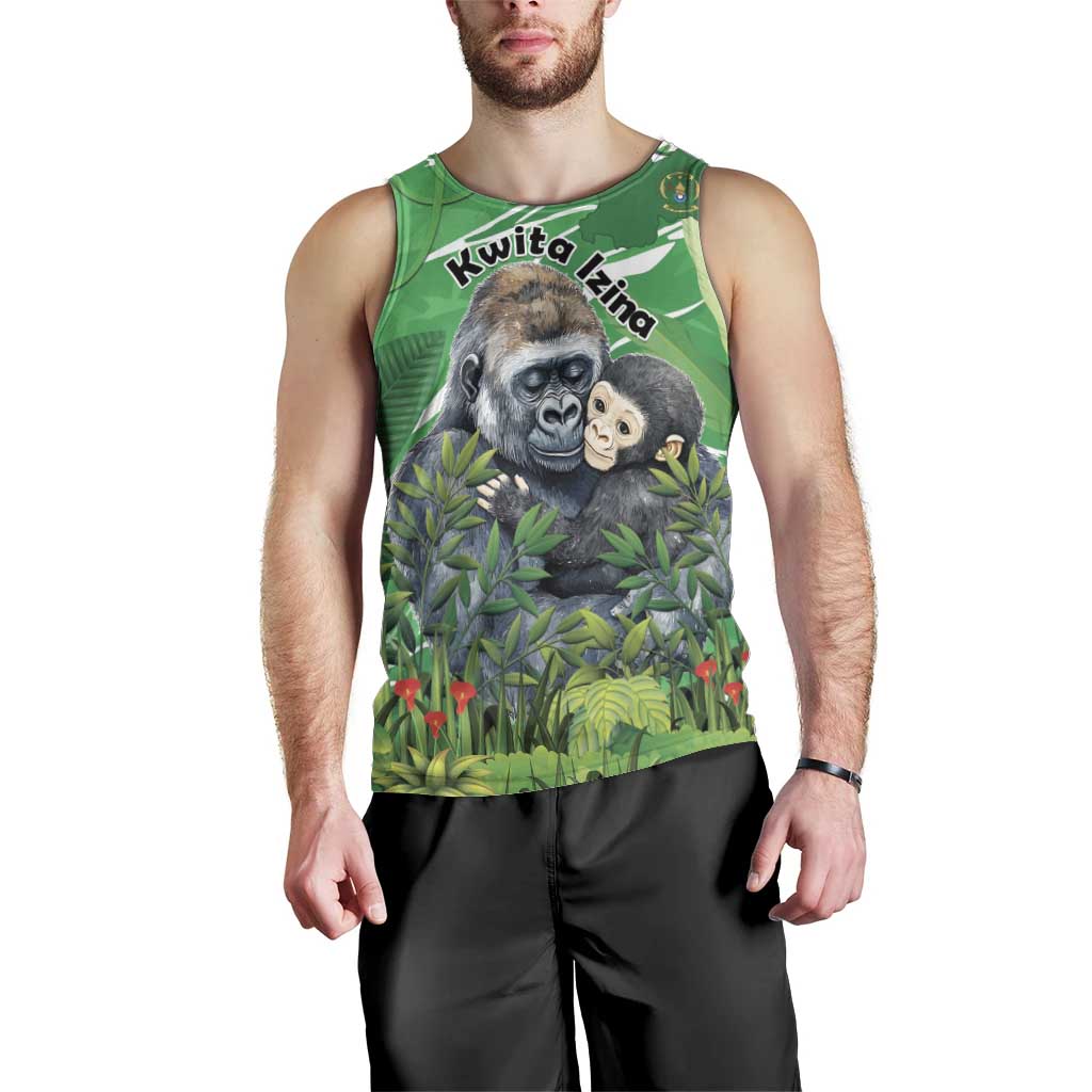 Personalized Rwanda Kwita Izina Men Tank Top Name a Gorilla - Save a Species - Wonder Print Shop
