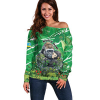 Personalized Rwanda Kwita Izina Off Shoulder Sweater Name a Gorilla - Save a Species - Wonder Print Shop