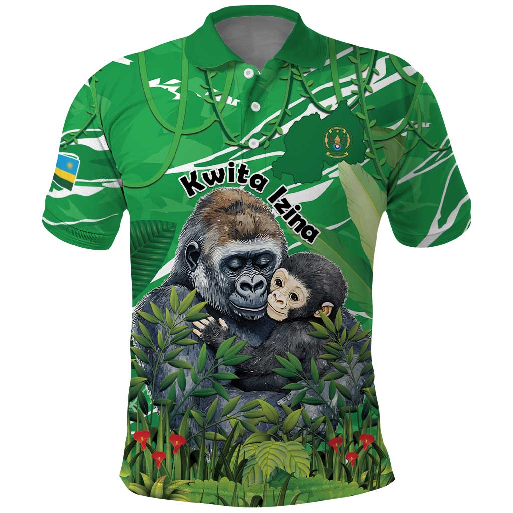 Personalized Rwanda Kwita Izina Polo Shirt Name a Gorilla - Save a Species - Wonder Print Shop
