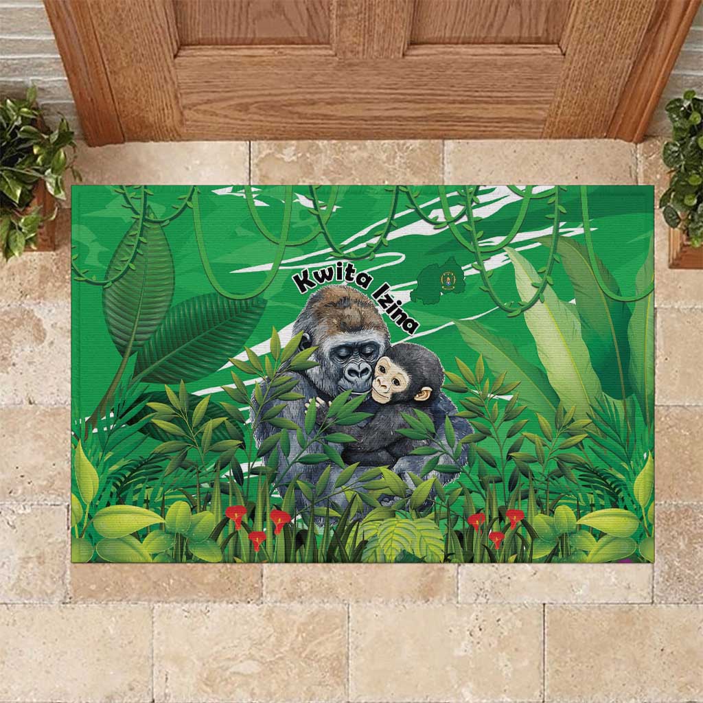 Rwanda Kwita Izina Rubber Doormat Name a Gorilla - Save a Species - Wonder Print Shop