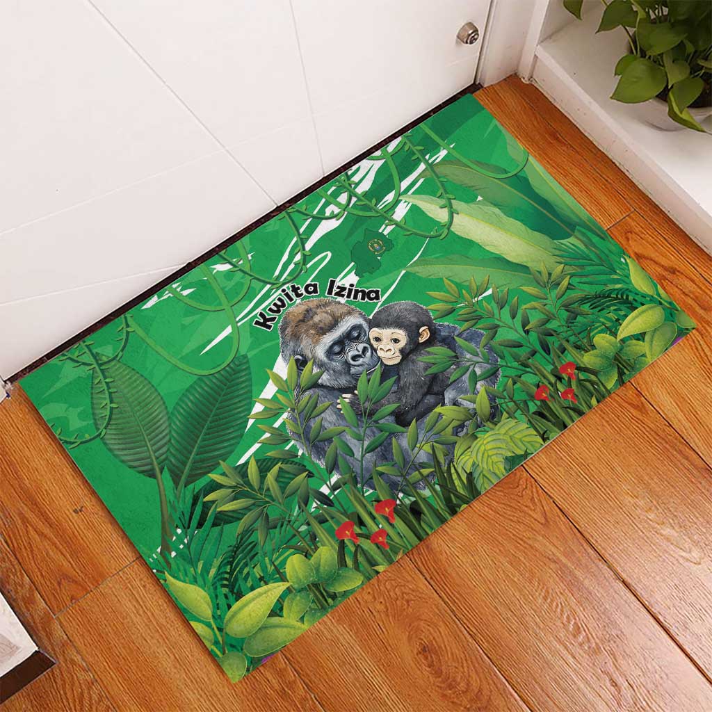 Rwanda Kwita Izina Rubber Doormat Name a Gorilla - Save a Species - Wonder Print Shop