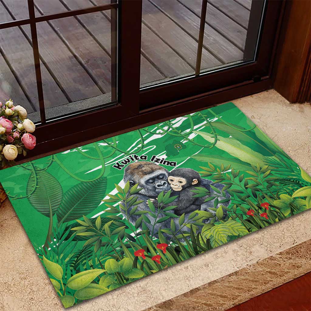 Rwanda Kwita Izina Rubber Doormat Name a Gorilla - Save a Species - Wonder Print Shop