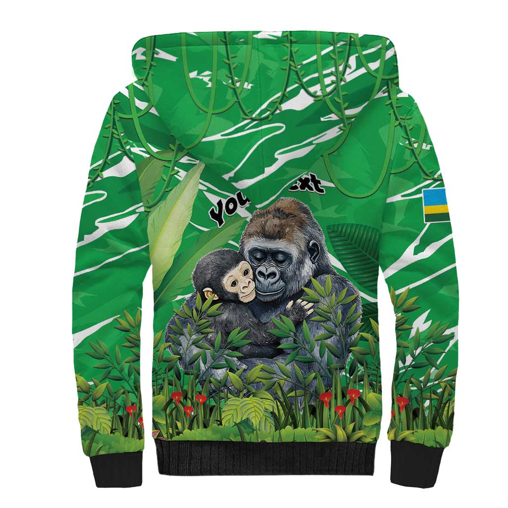 Personalized Rwanda Kwita Izina Sherpa Hoodie Name a Gorilla - Save a Species - Wonder Print Shop
