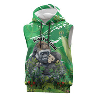 Personalized Rwanda Kwita Izina Sleeveless Hoodie Name a Gorilla - Save a Species - Wonder Print Shop