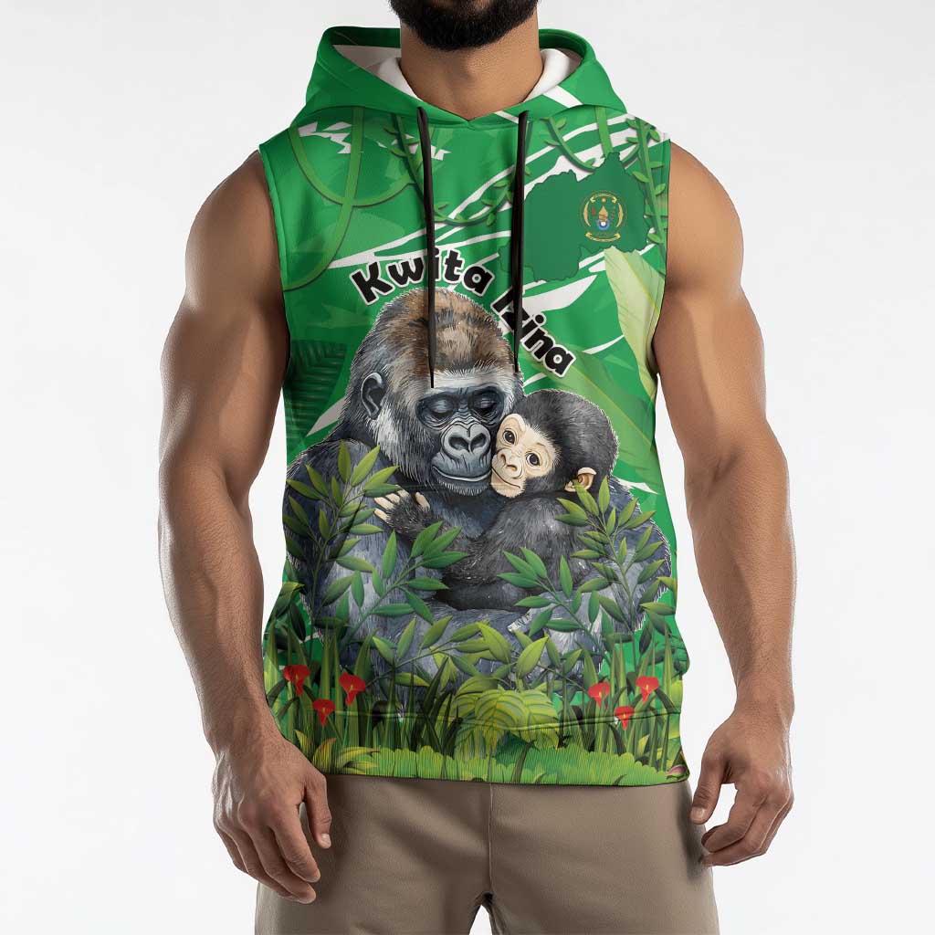 Personalized Rwanda Kwita Izina Sleeveless Hoodie Name a Gorilla - Save a Species - Wonder Print Shop