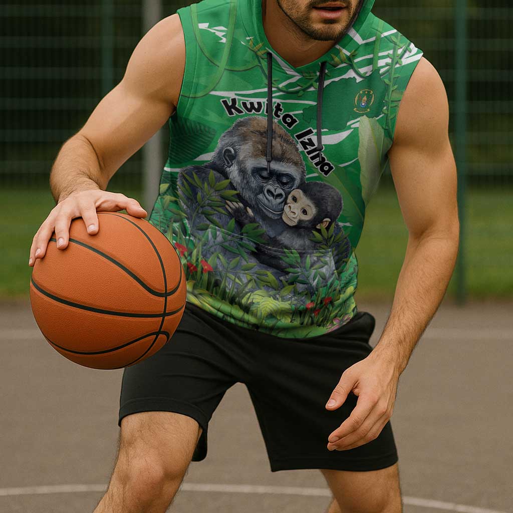 Personalized Rwanda Kwita Izina Sleeveless Hoodie Name a Gorilla - Save a Species - Wonder Print Shop