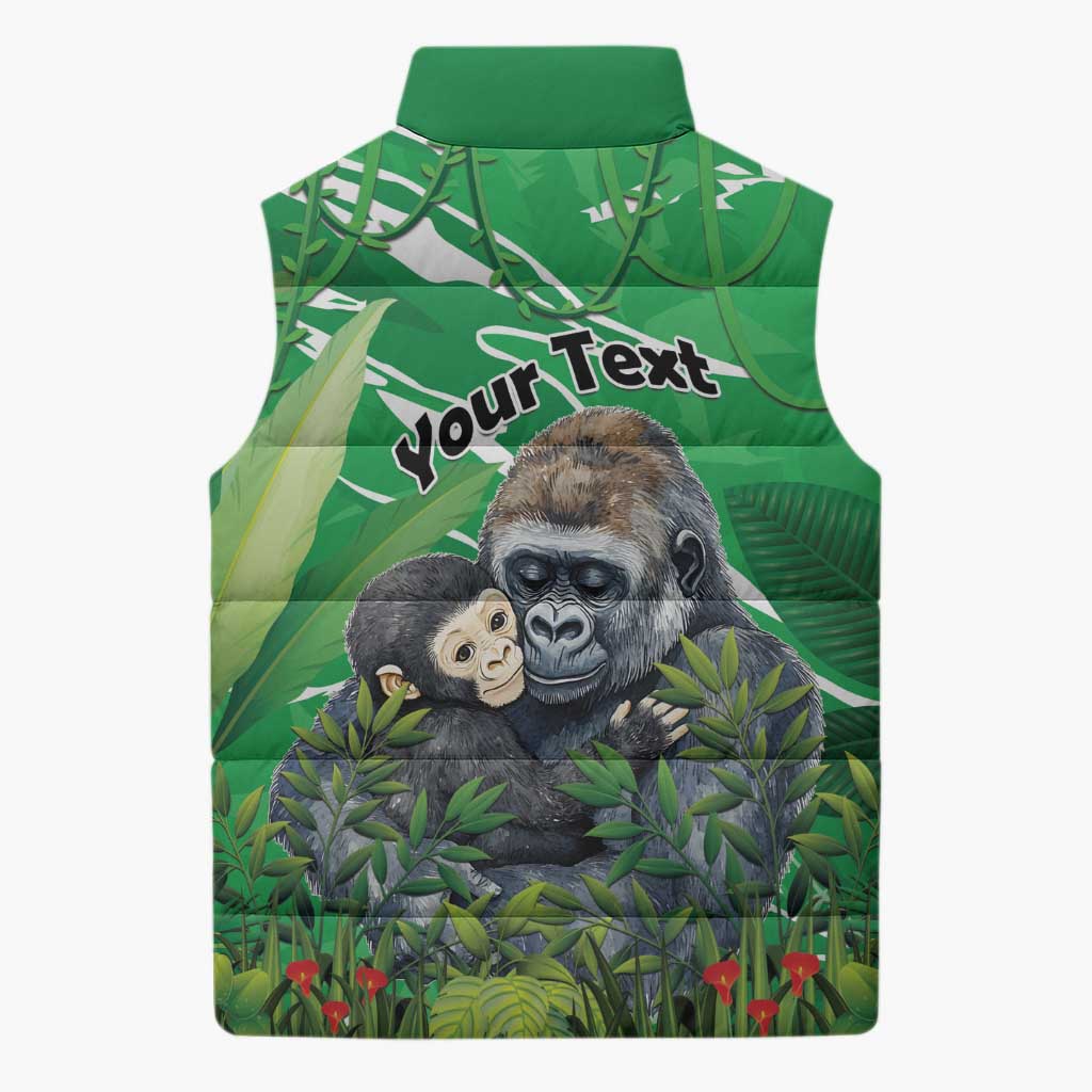 Personalized Rwanda Kwita Izina Sleeveless Puffer Jacket Name a Gorilla - Save a Species - Wonder Print Shop