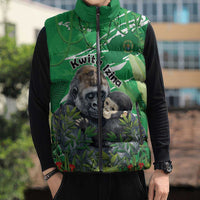 Personalized Rwanda Kwita Izina Sleeveless Puffer Jacket Name a Gorilla - Save a Species - Wonder Print Shop