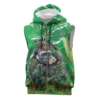 Personalized Rwanda Kwita Izina Sleeveless Zip Hoodie Name a Gorilla - Save a Species - Wonder Print Shop