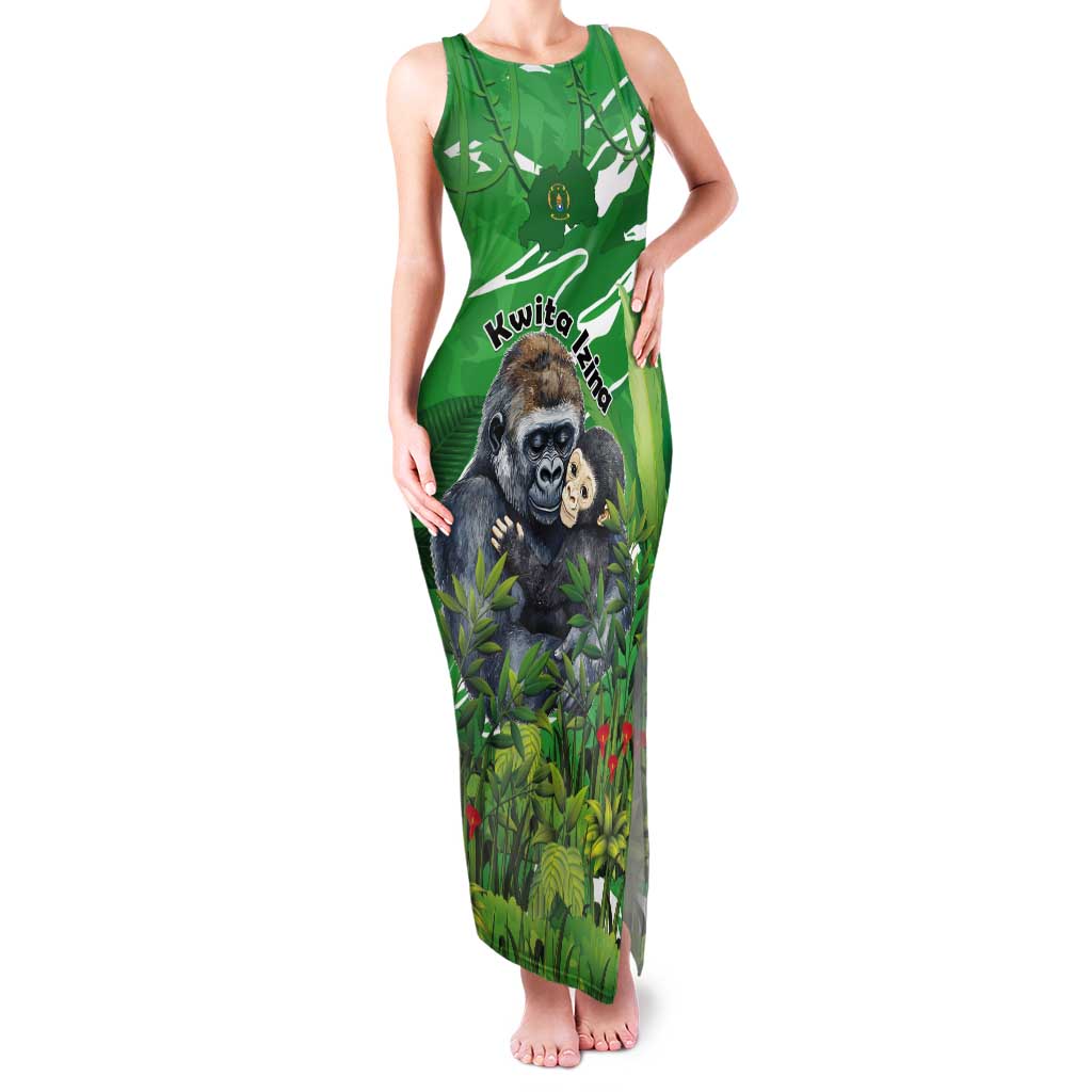 Personalized Rwanda Kwita Izina Tank Maxi Dress Name a Gorilla - Save a Species - Wonder Print Shop