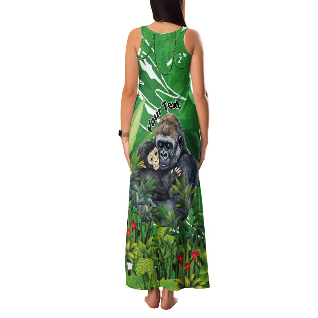 Personalized Rwanda Kwita Izina Tank Maxi Dress Name a Gorilla - Save a Species - Wonder Print Shop