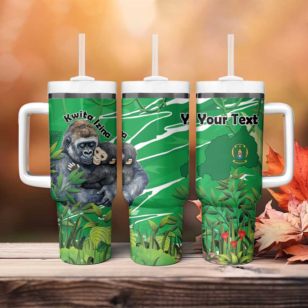 Personalized Rwanda Kwita Izina Tumbler With Handle Name a Gorilla - Save a Species - Wonder Print Shop