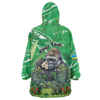 Personalized Rwanda Kwita Izina Wearable Blanket Hoodie Name a Gorilla - Save a Species - Wonder Print Shop