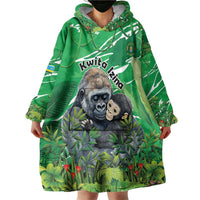 Personalized Rwanda Kwita Izina Wearable Blanket Hoodie Name a Gorilla - Save a Species - Wonder Print Shop
