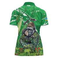 Personalized Rwanda Kwita Izina Women Polo Shirt Name a Gorilla - Save a Species - Wonder Print Shop