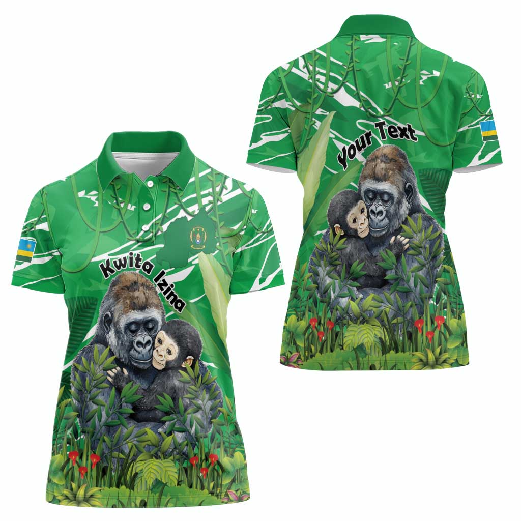 Personalized Rwanda Kwita Izina Women Polo Shirt Name a Gorilla - Save a Species - Wonder Print Shop