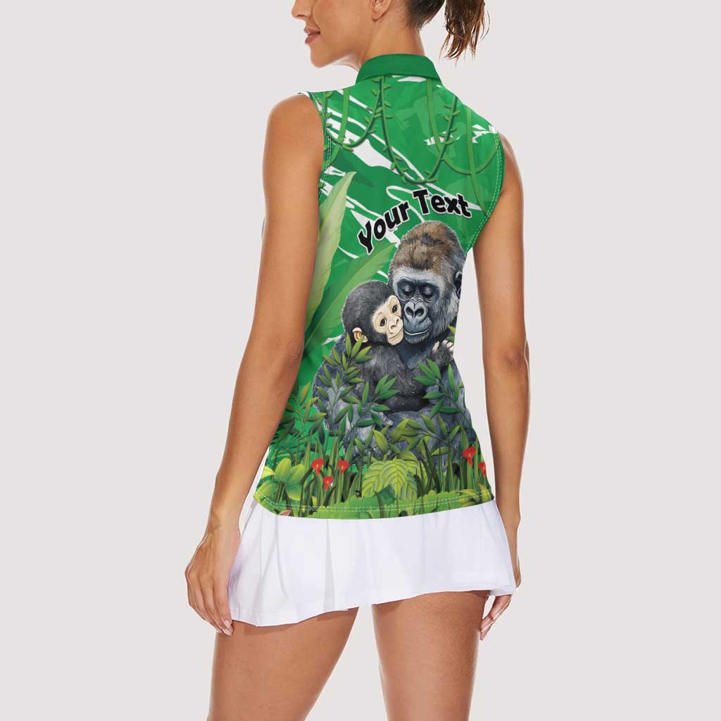 Personalized Rwanda Kwita Izina Women Sleeveless Polo Shirt Name a Gorilla - Save a Species - Wonder Print Shop