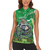 Personalized Rwanda Kwita Izina Women Sleeveless Polo Shirt Name a Gorilla - Save a Species - Wonder Print Shop