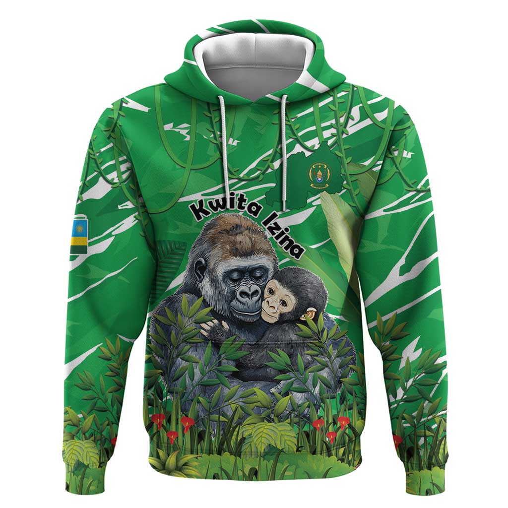 Personalized Rwanda Kwita Izina Zip Hoodie Name a Gorilla - Save a Species - Wonder Print Shop