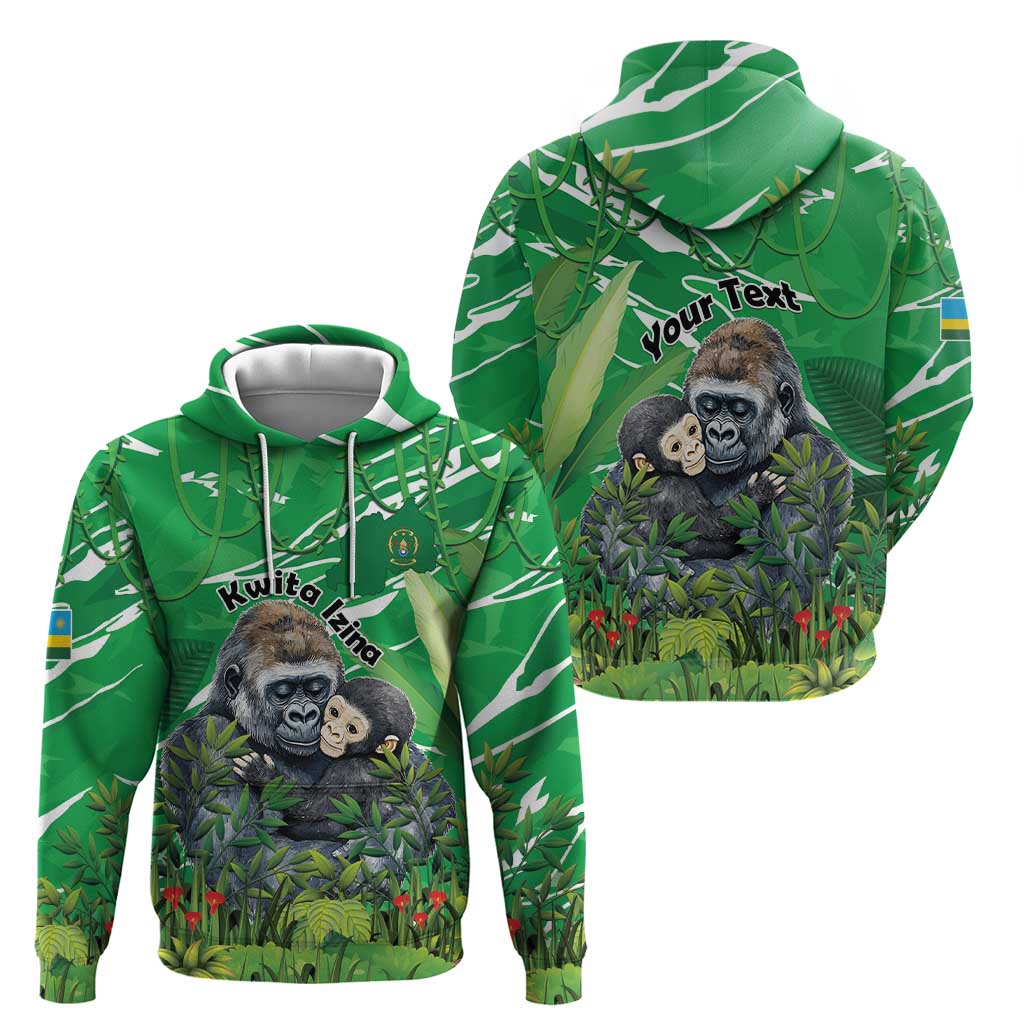 Personalized Rwanda Kwita Izina Zip Hoodie Name a Gorilla - Save a Species - Wonder Print Shop