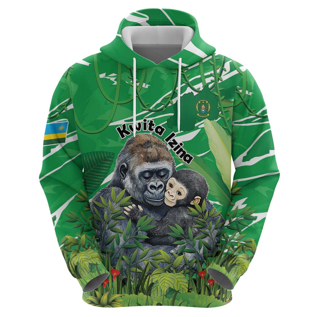 Personalized Rwanda Kwita Izina Zip Hoodie Name a Gorilla - Save a Species - Wonder Print Shop