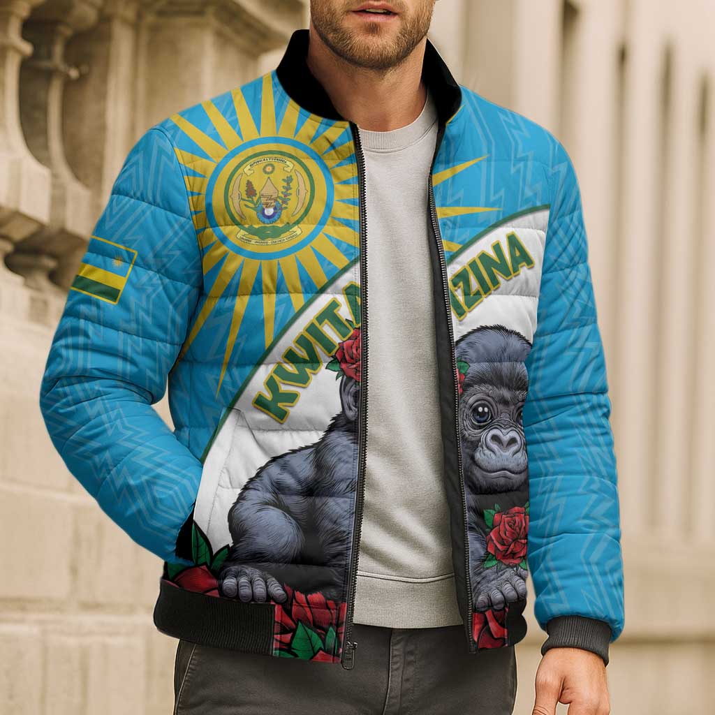 Personalized Rwanda Baby Gorilla Bomber Puffer Jacket Kwita Izina 2025 - Wonder Print Shop