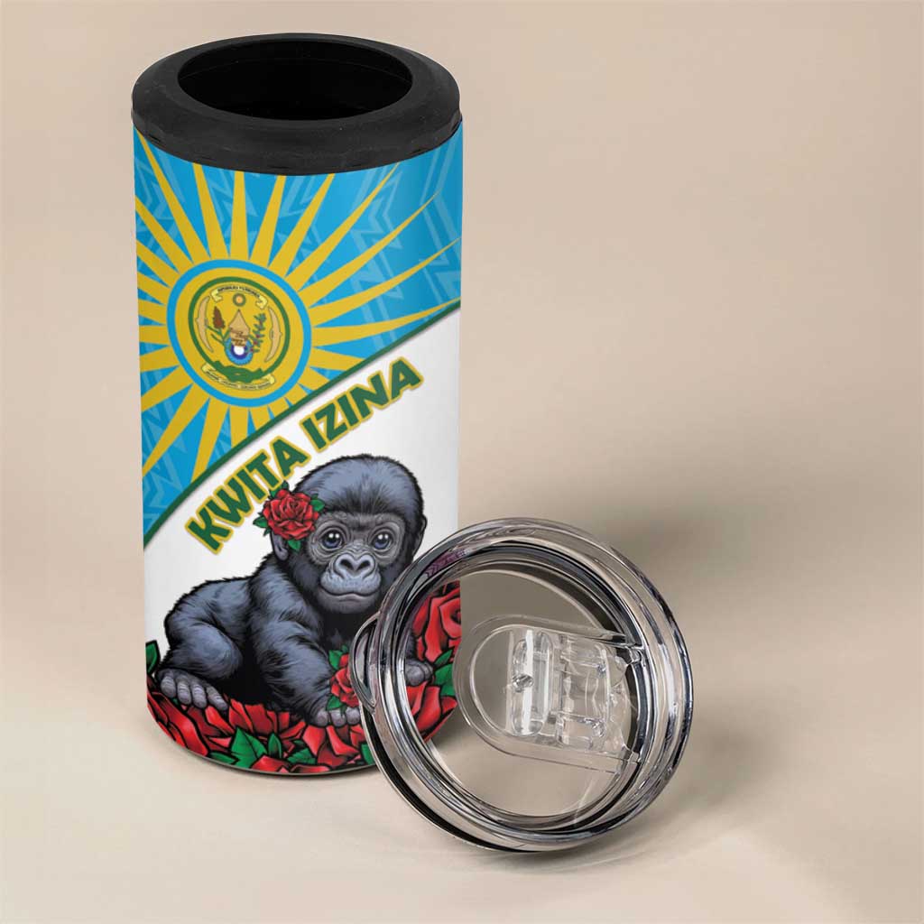 Personalized Rwanda Baby Gorilla 4 in 1 Can Cooler Tumbler Kwita Izina 2025 - Wonder Print Shop