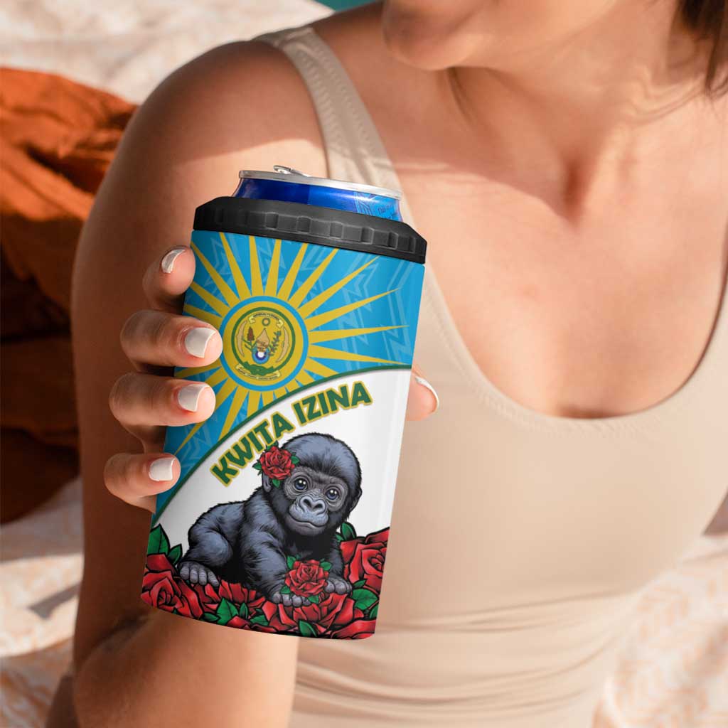 Personalized Rwanda Baby Gorilla 4 in 1 Can Cooler Tumbler Kwita Izina 2025 - Wonder Print Shop
