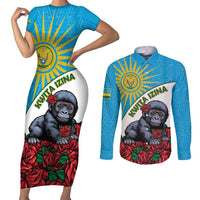 Personalized Rwanda Baby Gorilla Couples Matching Short Sleeve Bodycon Dress and Long Sleeve Button Shirt Kwita Izina 2025 - Wonder Print Shop