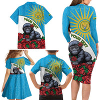 Personalized Rwanda Baby Gorilla Family Matching Long Sleeve Bodycon Dress and Hawaiian Shirt Kwita Izina 2025 - Wonder Print Shop