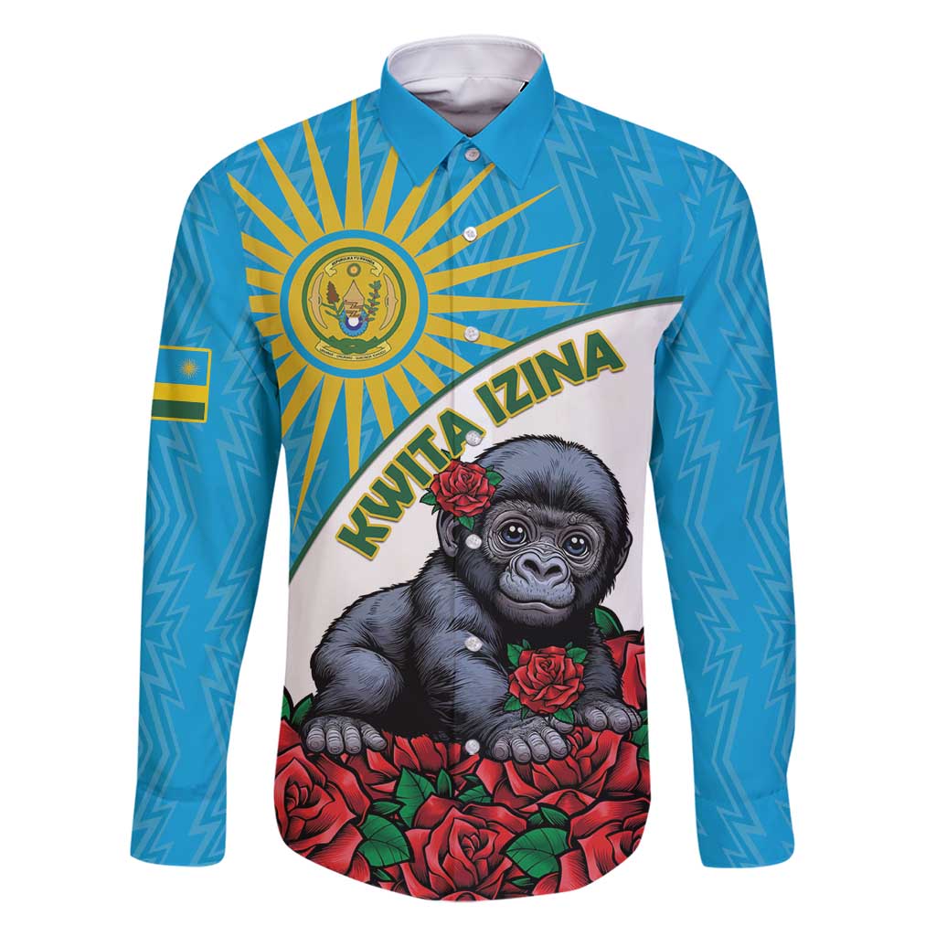 Personalized Rwanda Baby Gorilla Family Matching Long Sleeve Bodycon Dress and Hawaiian Shirt Kwita Izina 2025 - Wonder Print Shop