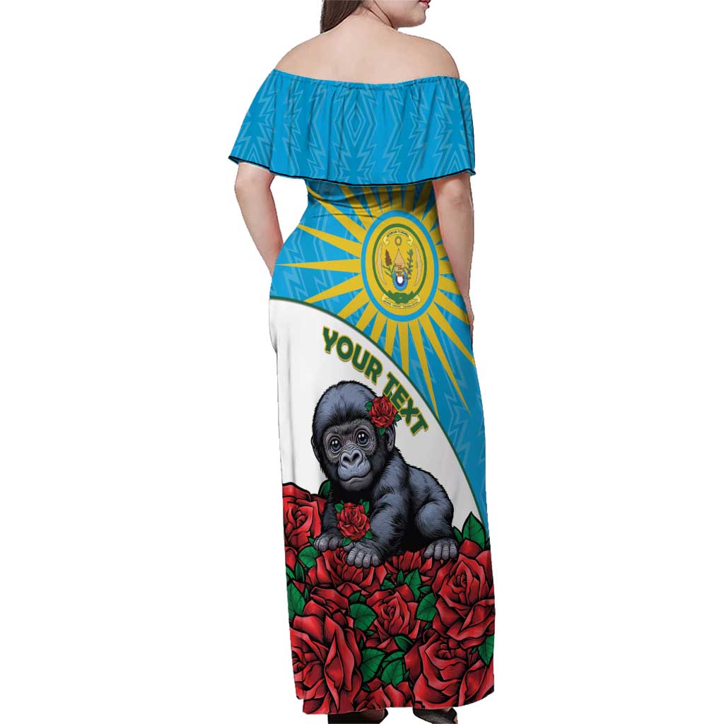 Personalized Rwanda Baby Gorilla Family Matching Off Shoulder Maxi Dress and Hawaiian Shirt Kwita Izina 2025 - Wonder Print Shop