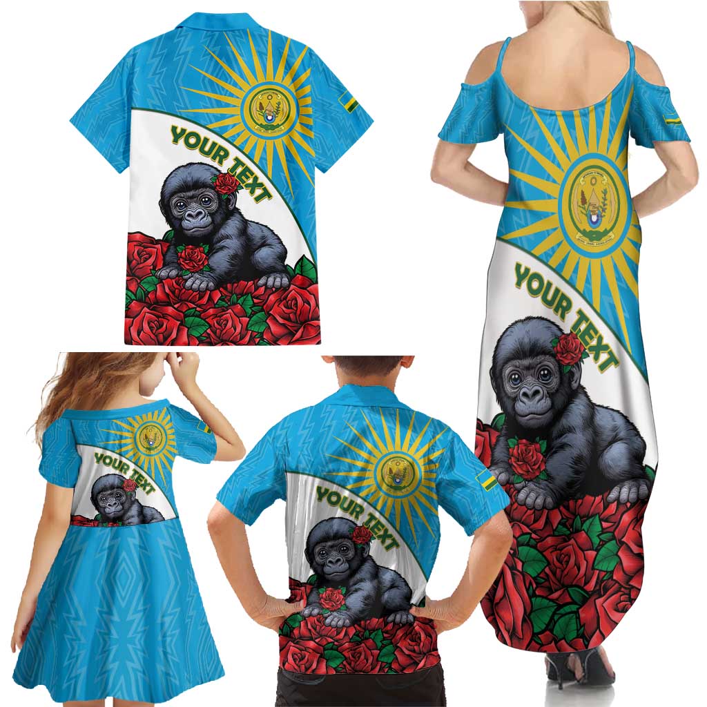 Personalized Rwanda Baby Gorilla Family Matching Summer Maxi Dress and Hawaiian Shirt Kwita Izina 2025 - Wonder Print Shop