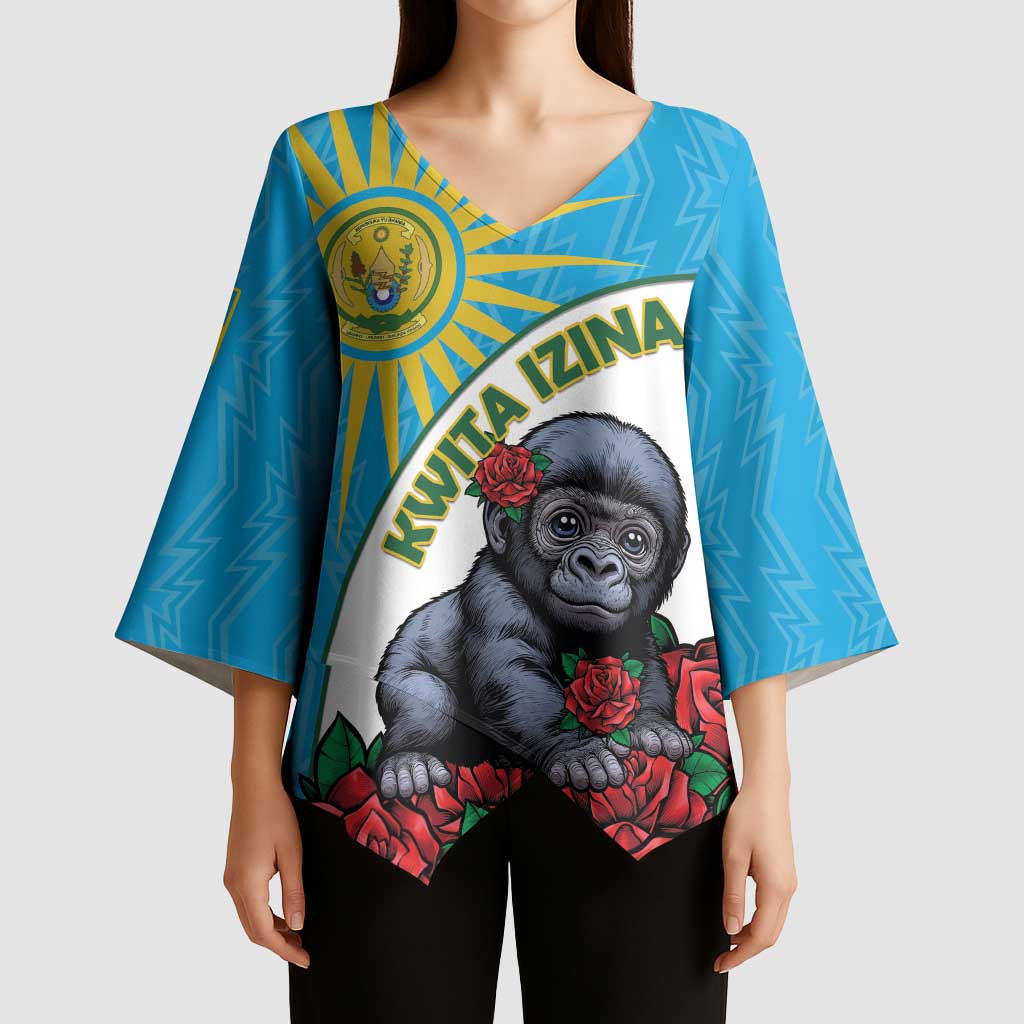 Personalized Rwanda Baby Gorilla Kimono Sleeve Blouse Kwita Izina 2025 - Wonder Print Shop