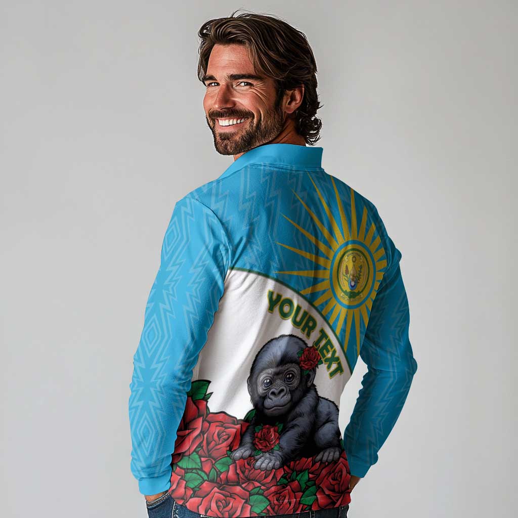 Personalized Rwanda Baby Gorilla Long Sleeve Polo Shirt Kwita Izina 2025 - Wonder Print Shop