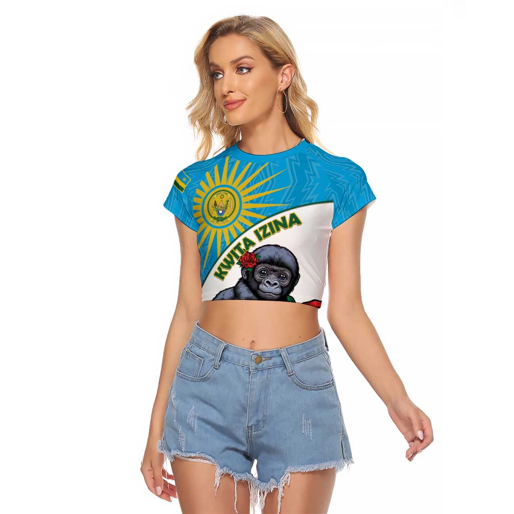 Personalized Rwanda Baby Gorilla Raglan Cropped T Shirt Kwita Izina 2025 - Wonder Print Shop