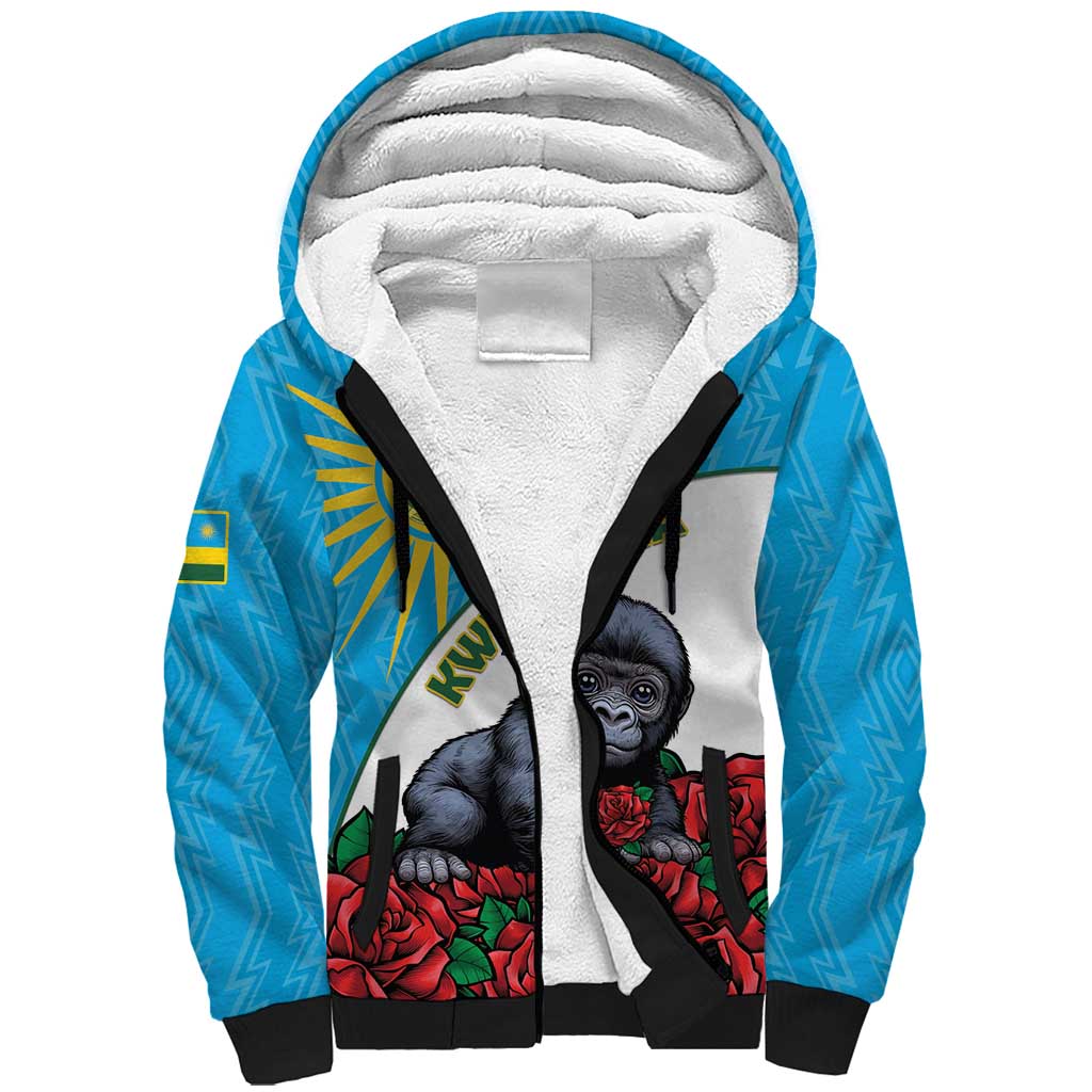 Personalized Rwanda Baby Gorilla Sherpa Hoodie Kwita Izina 2025 - Wonder Print Shop