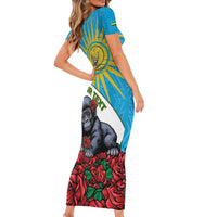 Personalized Rwanda Baby Gorilla Short Sleeve Bodycon Dress Kwita Izina 2025 - Wonder Print Shop