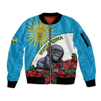 Personalized Rwanda Baby Gorilla Sleeve Zip Bomber Jacket Kwita Izina 2025 - Wonder Print Shop