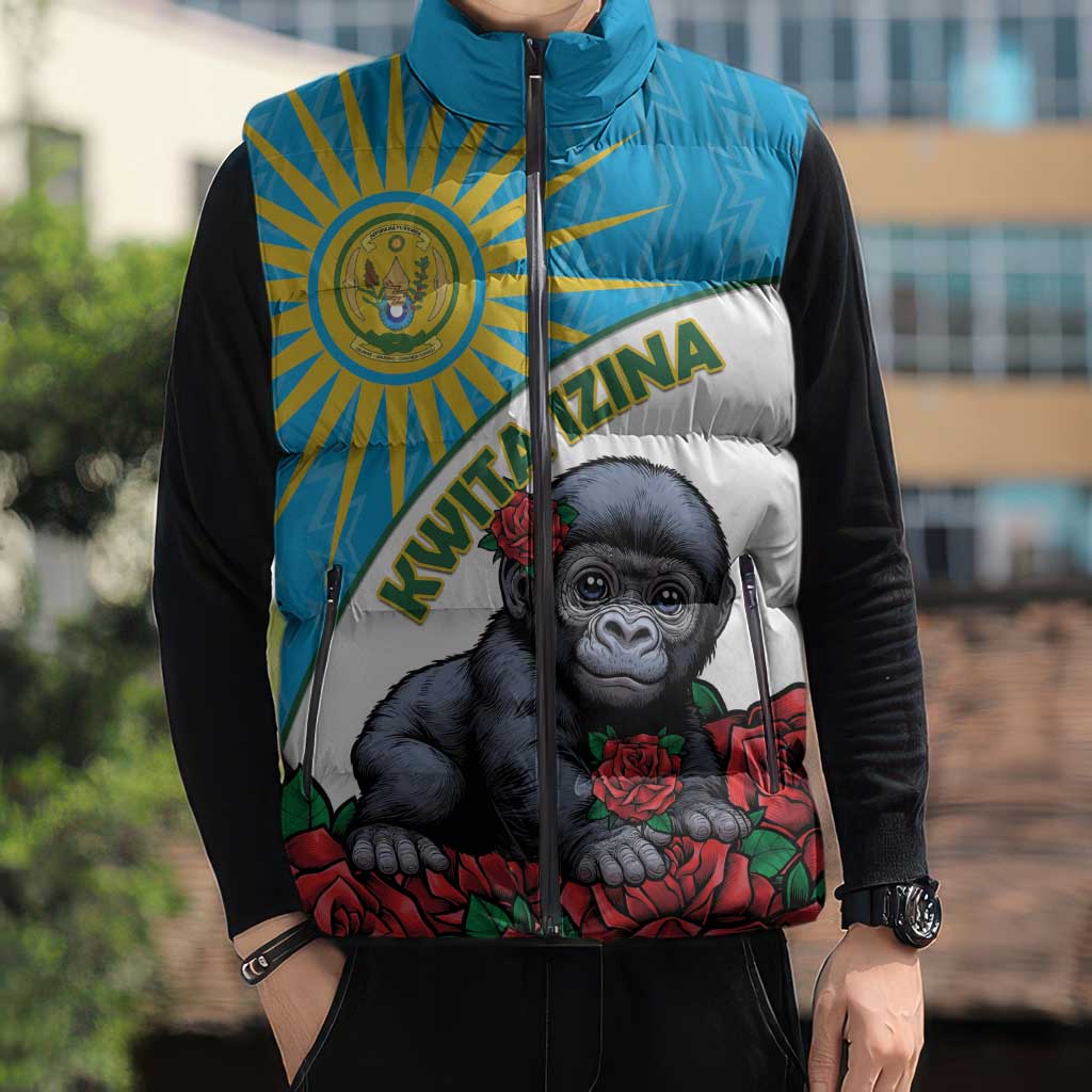 Personalized Rwanda Baby Gorilla Sleeveless Puffer Jacket Kwita Izina 2025 - Wonder Print Shop