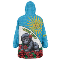 Personalized Rwanda Baby Gorilla Wearable Blanket Hoodie Kwita Izina 2025 - Wonder Print Shop